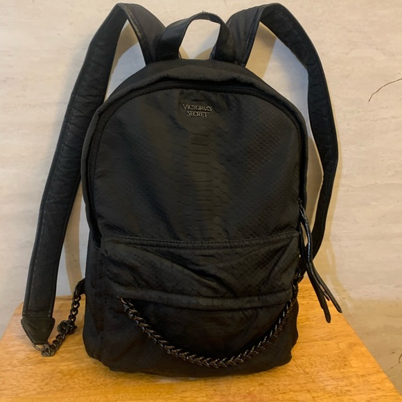 Victoria Secret Python City Black Backpack with Minimalist Design - Picture 2 of 13